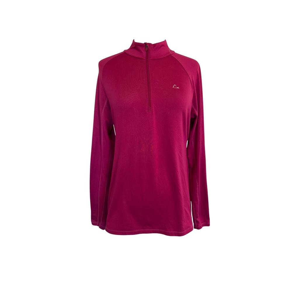 Paradox Women Magenta Pink Quarter Zip Pullover Long Sleeve Performance Top SZ M